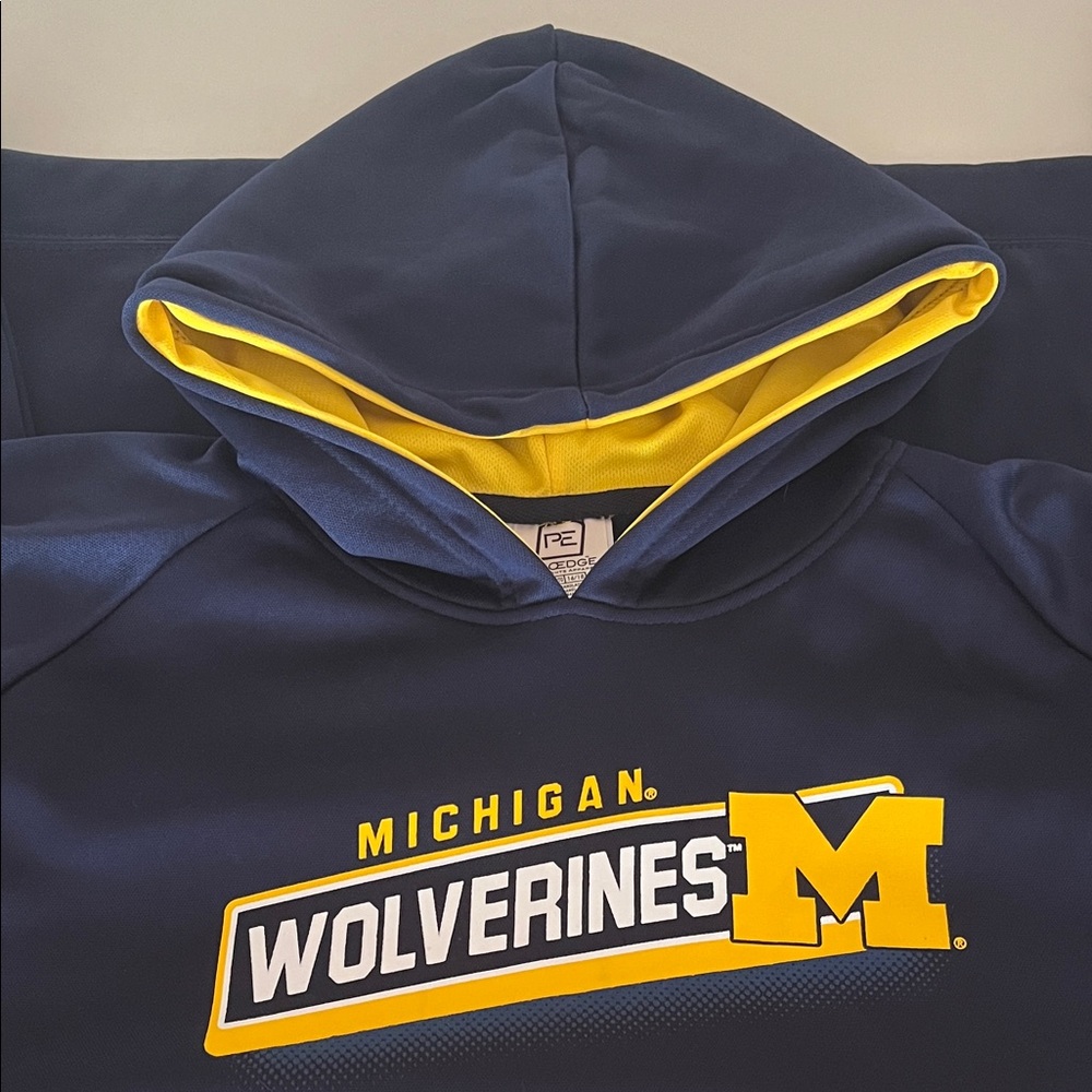 Knights Apparel Navy and Yellow Michigan Wolverines Hoodie